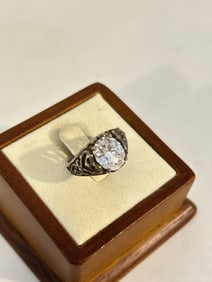 Vintage Sterling Silver tourmaline Ring sz 10