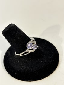 Vintage Sterling Silver Amethyst Ring sz 9