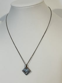 Vintage Sterling Silver pendant Necklace 18"