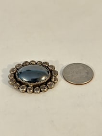Vintage Sterling Siver DP Hematite/black Brooch