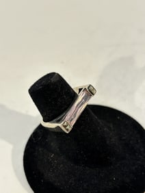 Vintage Sterling Silver gemstone Ring sz 5