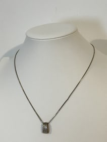Vintage Sterling Silver pendant Necklace 18"