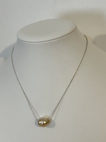 Vintage Sterling Silver fresh water pearl Necklace 16"