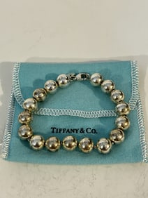 Tiffany & Co Sterling Chain Bracelet 10mm Beads