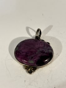 Vintage Sterling Silver gemstone nice Pendant