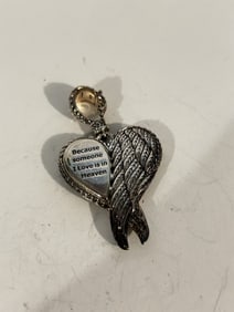 John Hardy JAI Heart Engraved Enhancer Pendant in Sterling Silver