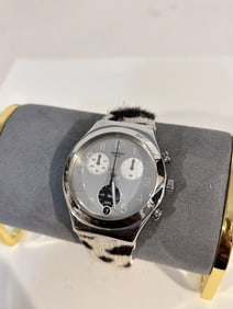 Swatch Irony Chronograph Wristwatch Great Condition works great big cat band needs bat