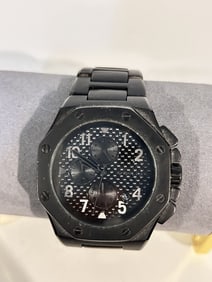 Michael Kors Men's Chronograph Watch OffShore Black works great!!!
