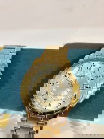 CASIO St. Steel WR50m. Luminous Hands #5058 Running Goldtone Watch