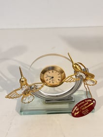 austrian crystal 24K gold plated table clock
