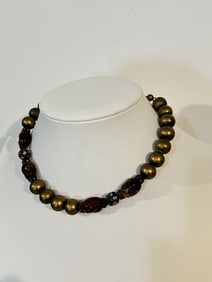 Vintage 1900s beaded glasss choker Necklace
