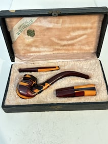 Superfine Custom Bakalite 1940s Whitemere Pipe With Case