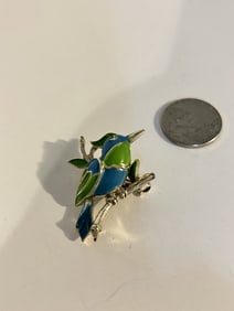 Vintage enamel bird Brooch