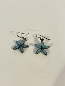 Vintage Sterling Silver Turquoise star Earrings