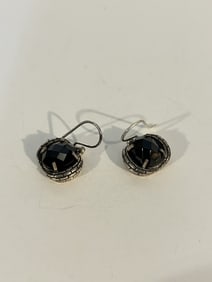 Vintage Sterling Silver Tourmaline gemstone Earrings