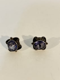 Nicky Butler Sterling Silver 925 Amethyst post Earrings