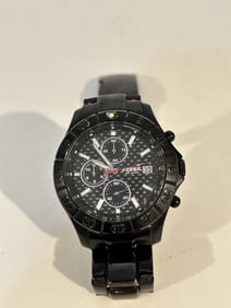 Fossil Men's CH 2464 Black Stainless Steel Chronograph Watch works great!!!