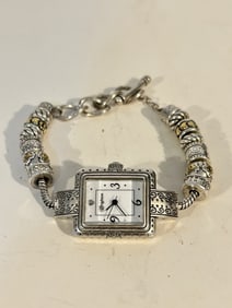 Vintage Brighton Silver Tone Quartz Analog Women's Watch works great!!!