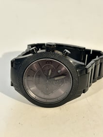 Fossil Black Chronograph Men's BQ2138IE Watch Stainless Steel WORKS GREAT!!!