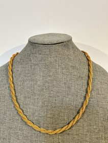 Vintage goldtone mesh twist Necklace 24"