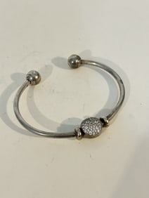 VINTAGE Pandora Sterling Silver Torque Bracelet 6"