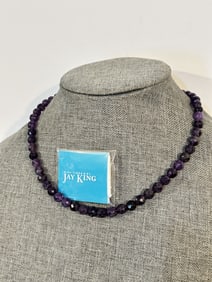 Jay King DTR Mine Finds Sterling Faceted Amethyst Bead Necklace 18