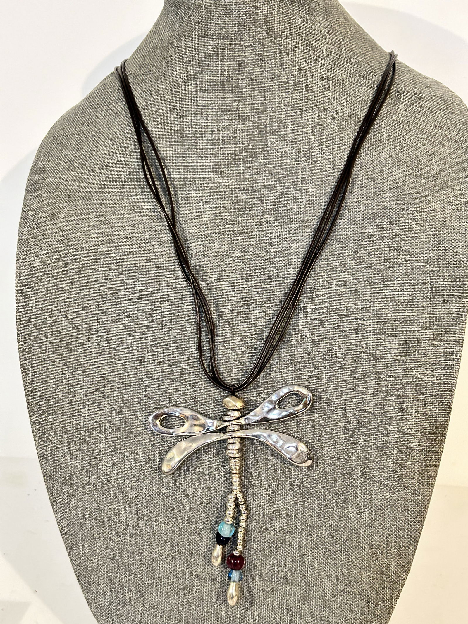 Uno De 50 Colorful Dragonfly pendant leather Necklace 32" (1 of 6)