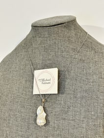 michael valitutti mother of pearl pendant necklace 20"