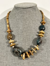 Jay King Mine Finds Ceremonial Turquoise Sterling Necklace 25"