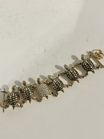 Rhinestone Turtle Brooch, Princess Amanda Borghese 8"