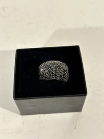 Rarities Sterling Silver Black Spinel Ring. Size 7