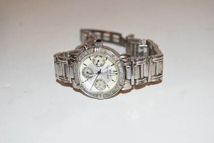 Anne Klein AK Diamond Accented Bezel Women's Watch works great!!
