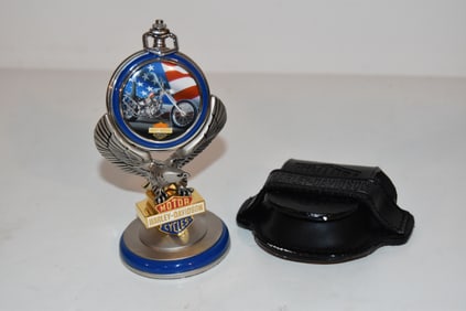 Franklin Mint Harley Davidson Pocket Watch Complete Set Vintage New