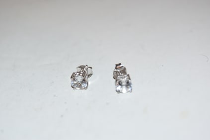 Vintage Sterling Silver STS post spinel earrings