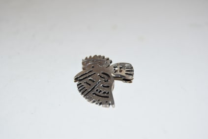 Vintage Hopi Native American Sterling Silver Brooch