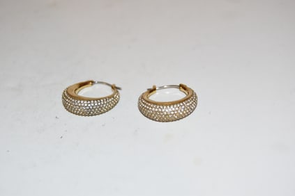Michael Kors Goldtone MK Crystal pierced Studs