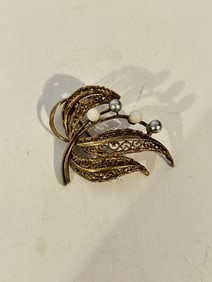 Vintage Brooch leaf Amerikaner Andreas Daub