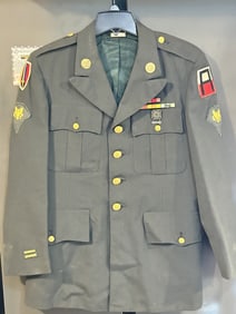 Vintage Vietnam enlisted man's  dress jacket with patches & ribbons