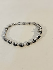 Derbyshire DBJ Bracelet Sterling Silver Sapphire sz 7"