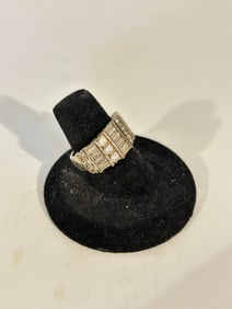 Vintage Sterling Silver CZ Ring sz 7