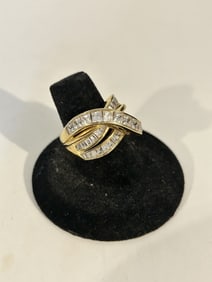 Vintage Sterling Silver vermeal CZ Ring sz 7