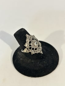 Vintage Sterling Silver markcasite Ring sz 7.5