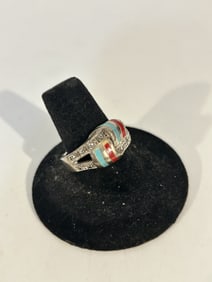 Vintage Sterling Silver marcasite Ring sz 8.5