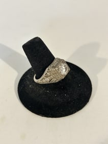 Vintage Sterling Silver rhinestone Ring sz 9