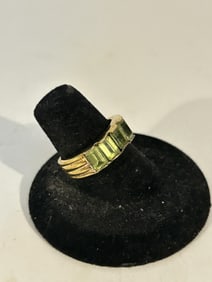 Vintage Sterling Silver tourmaline vermeal Ring sz 7