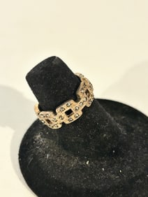 Vintage Sterling Silver Marcasite CFJ Ring sz 5.5