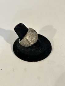 Vintage Sterling Silver tourmaline lg Ring sz 8