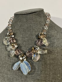 Vintage heavey dutie glass Necklace sz 16"