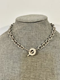 Vintage Tiffany & Co Sterling Silver Atlas Solid Chain Toggle Necklace 16.75 Inch