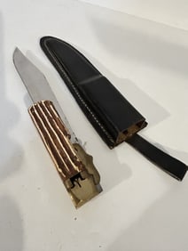 vintage pakistan lock back knife with sheath